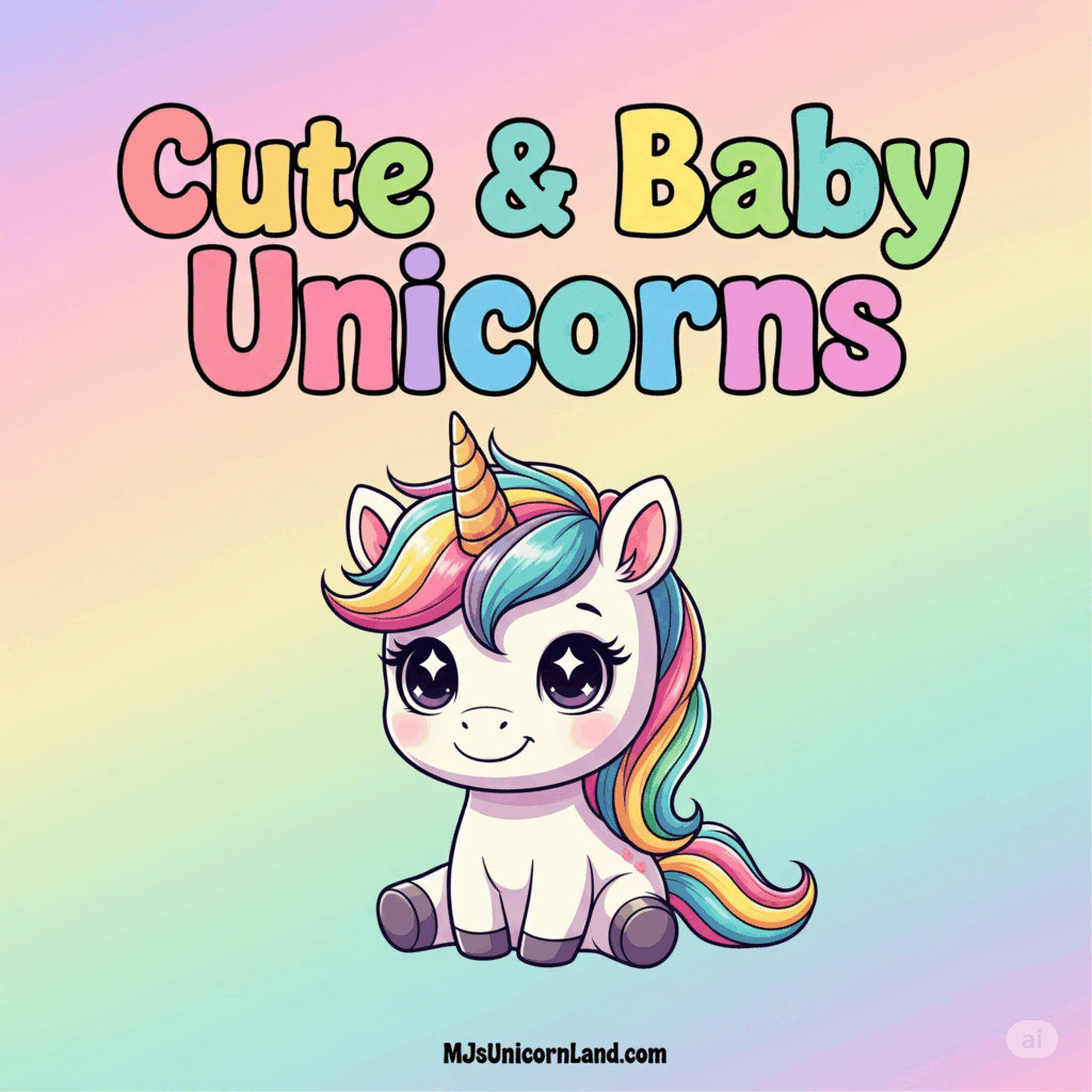 Adorable baby unicorn coloring page with simple and cute design for kids