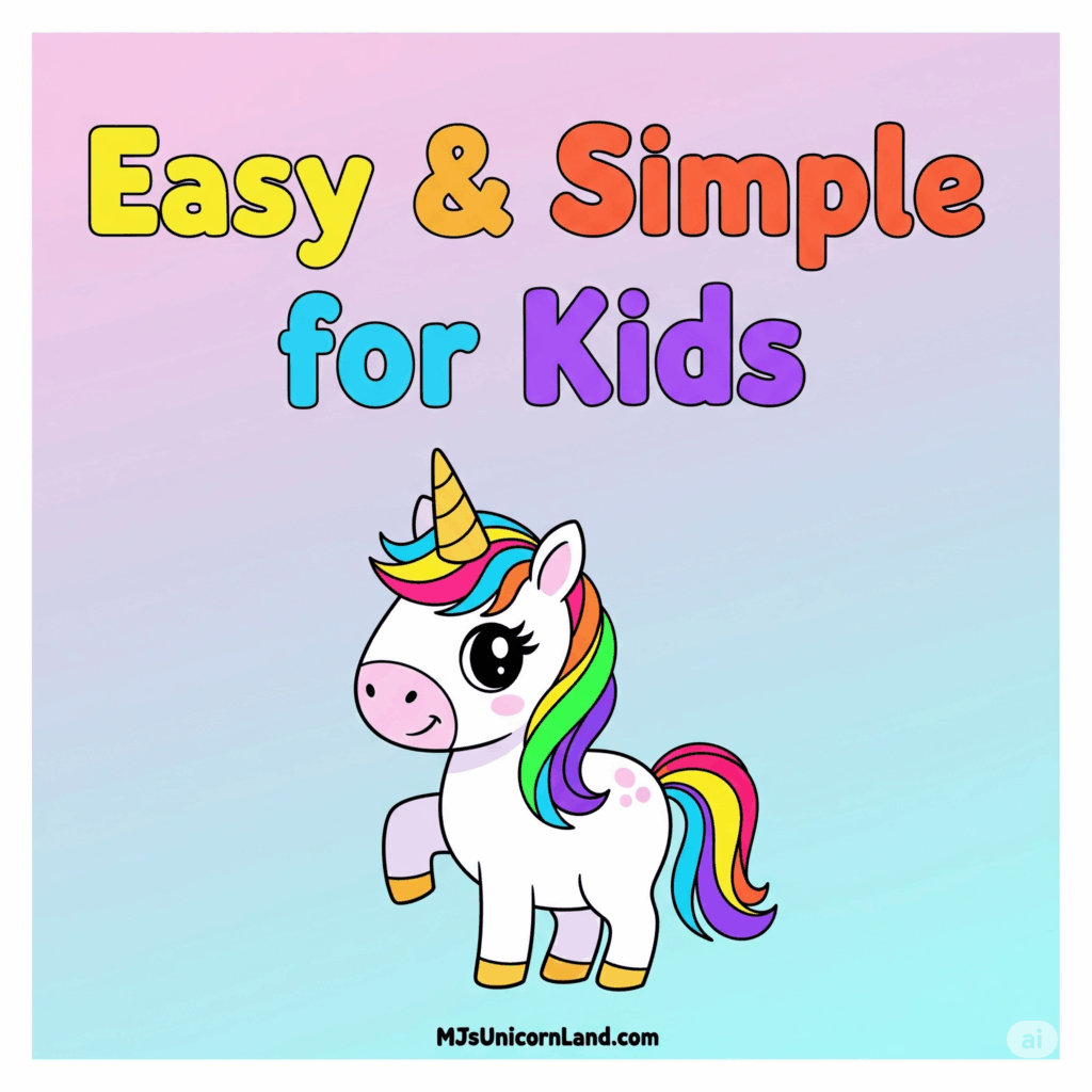 Easy unicorn coloring page with bold outlines for young children