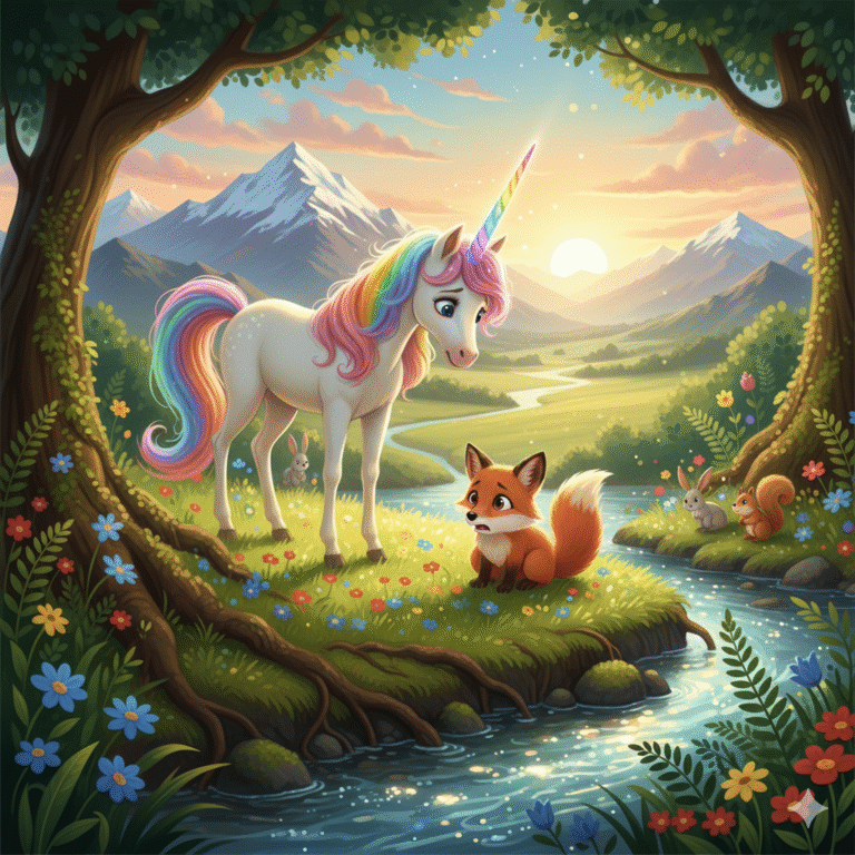 Mol, the innocent Unicorn and the frightened Fox