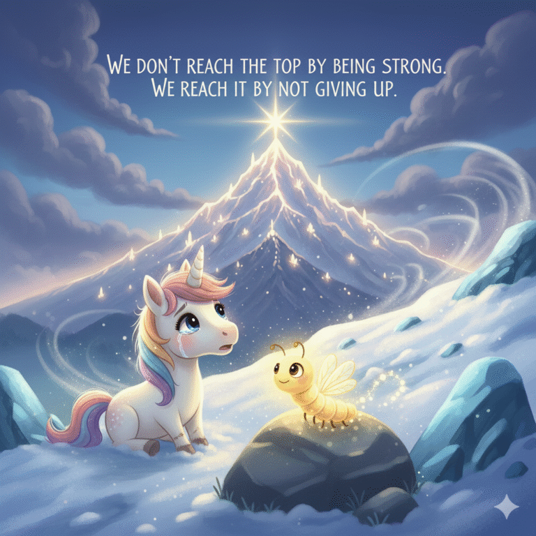 Never give up unicorn and worm