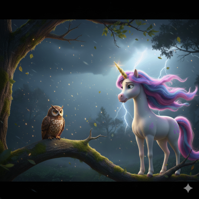 The Unicorn and the owl